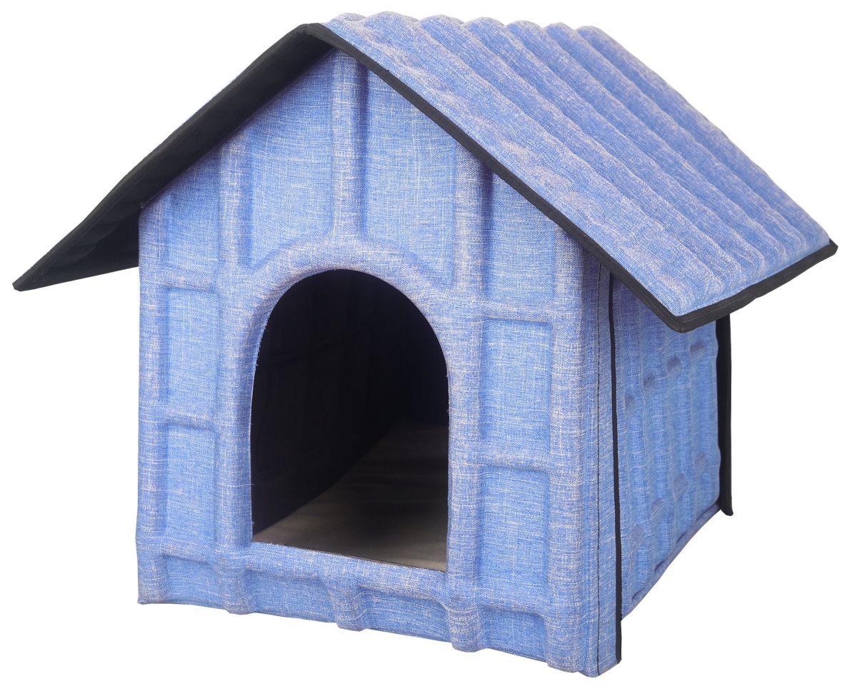 Picture of Pet Life HS1BL Collapsi-Pad Folding Lightweight Travel Pet House with Inner Mat, Blue - One Size