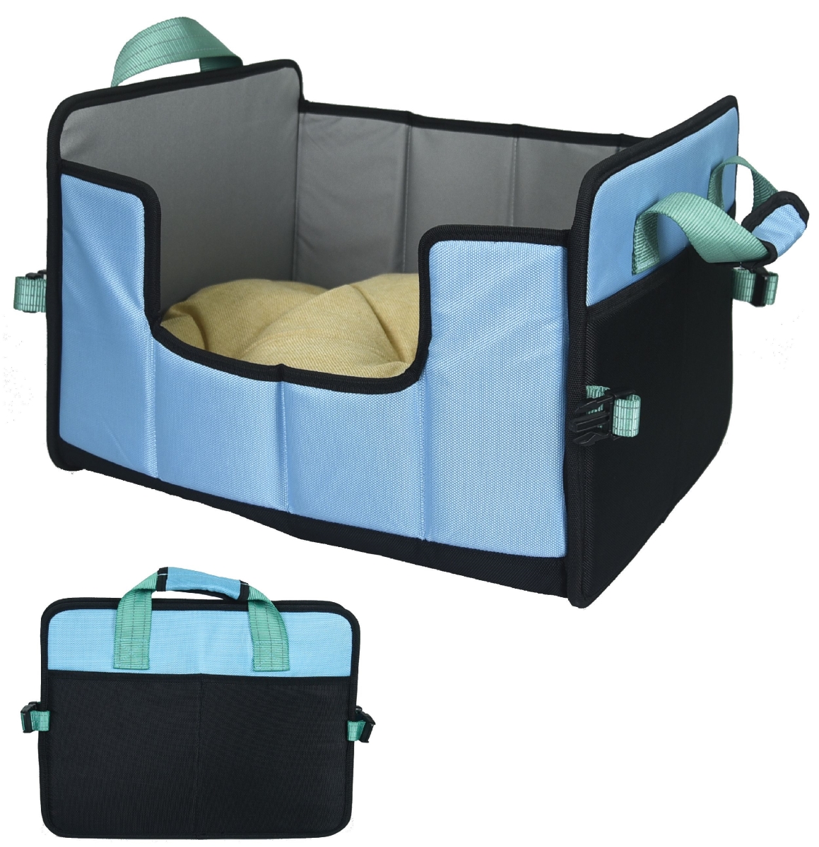 Travel-Nest Folding Travel Cat & Dog Bed, Blue - Small