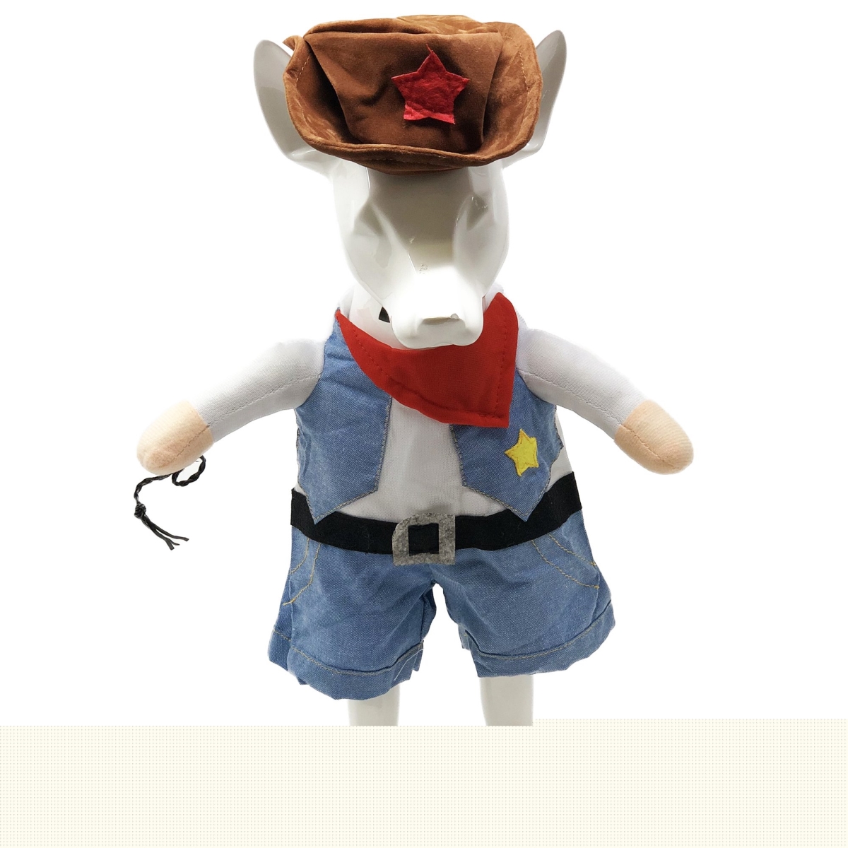 Rodeo Bones Cowboy Pet Dog Costume Uniform, Denim Blue - Small