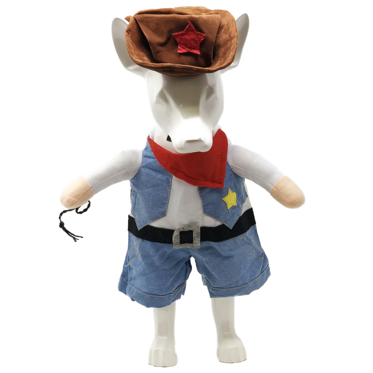 Rodeo Bones Cowboy Pet Dog Costume Uniform, Denim Blue - Medium
