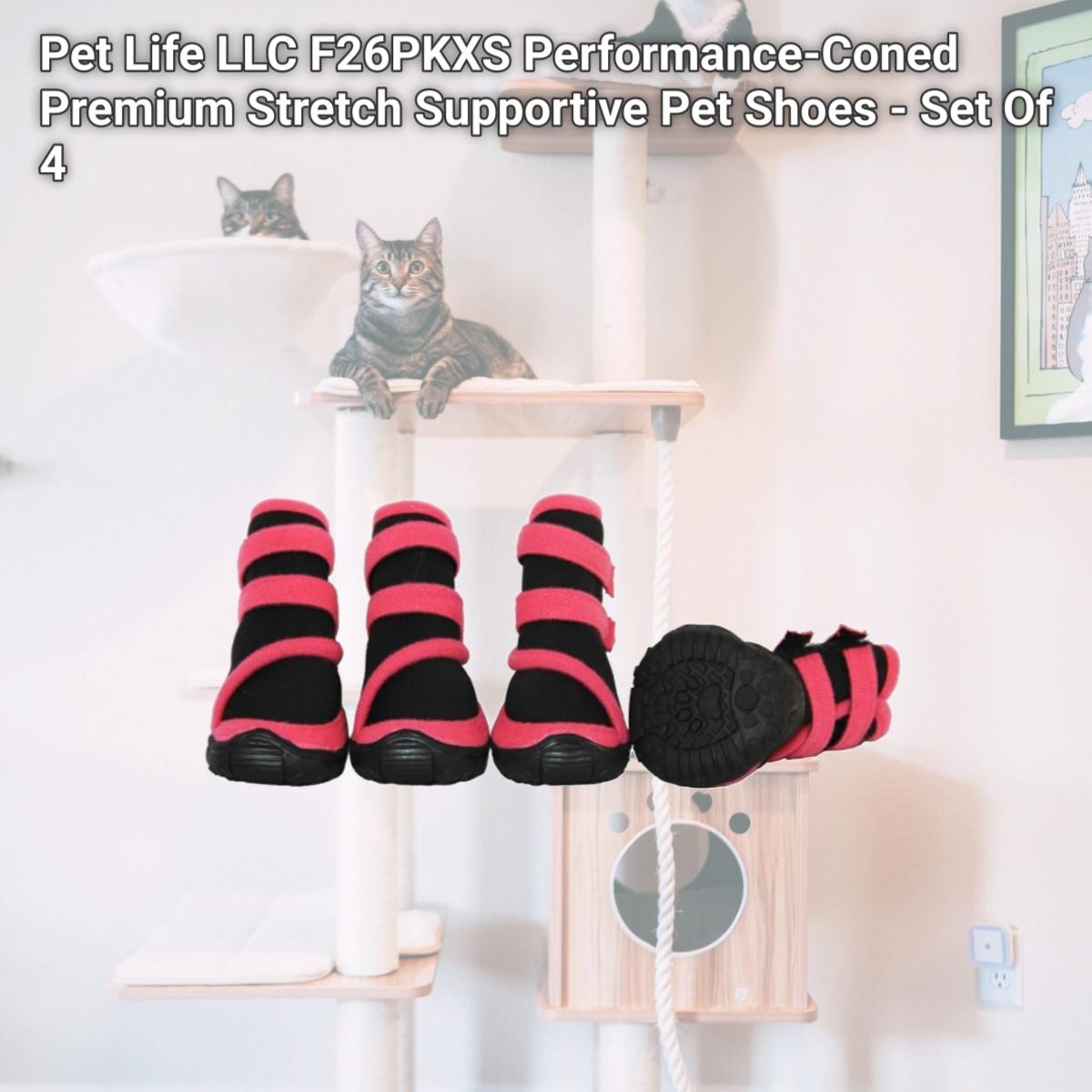 Picture of Pet Life LLC F26PKXS Performance-Coned Premium Stretch Supportive Pet Shoes - Set Of 4