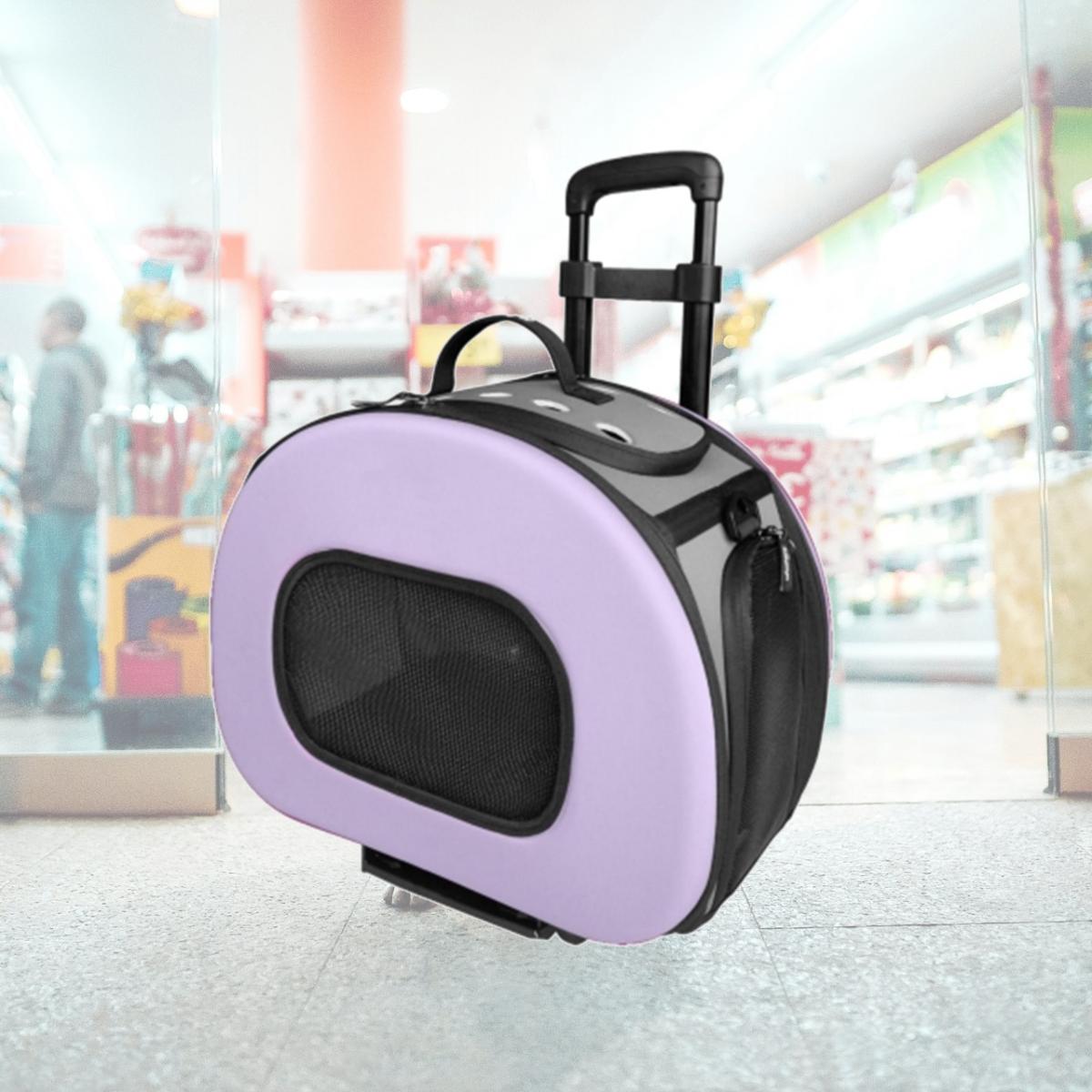 Picture of Pet Life B51PLMD Tough-Shell Wheeled Collapsible Final Destination Pet Carrier- Purple - Medium