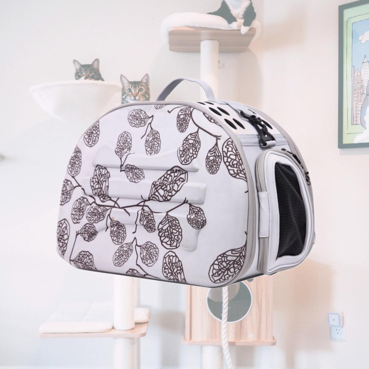 Picture of Pet Life B52LGYMD Narrow Shelled Lightweight Collapsible Military Grade Transportable Designer Pet Carrier, Gray - Medium