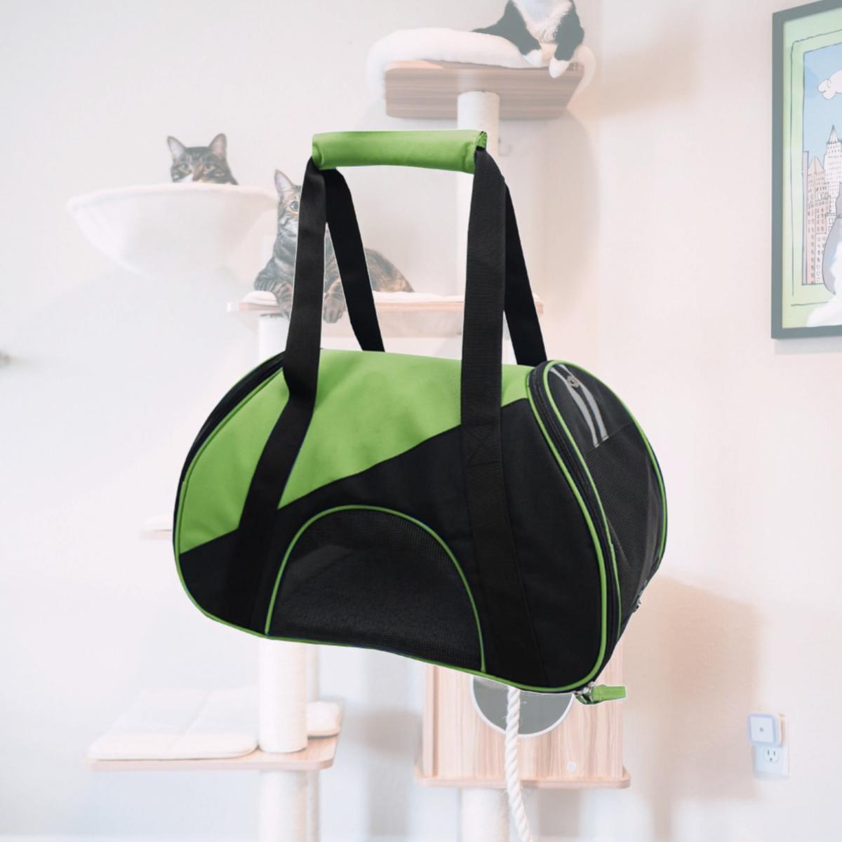 Picture of Pet Life B56GNMD Airline Approved Zip-N-Go Contoured Pet Carrier- Green - Medium