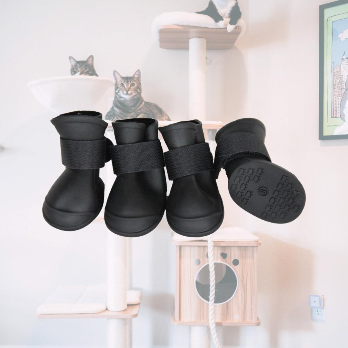 Picture of Pet Life F30BKMD Elastic Protective Multi-Usage All-Terrain Rubberized Dog Shoes- Black - Medium