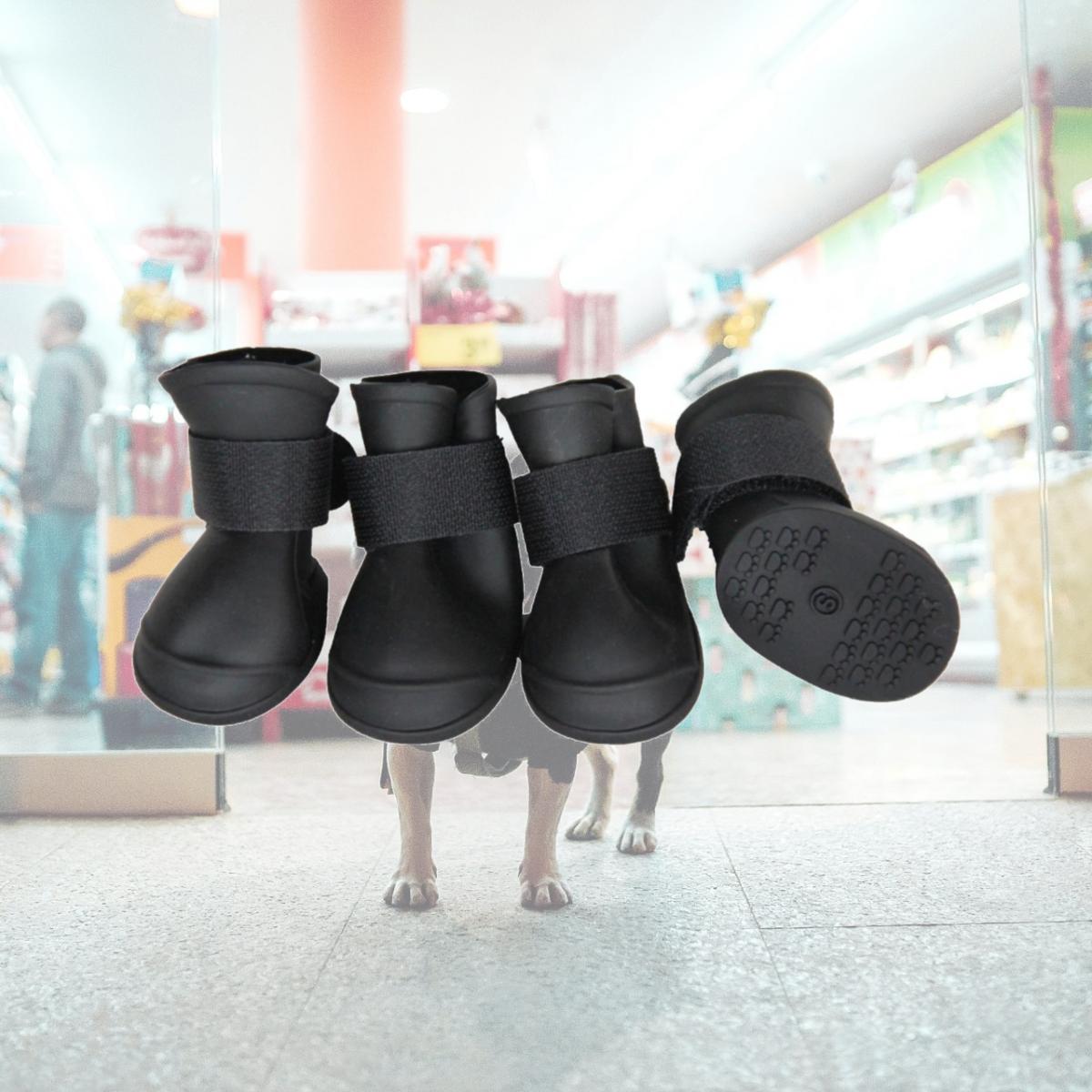 Picture of Pet Life F30BKSM Elastic Protective Multi-Usage All-Terrain Rubberized Dog Shoes- Black - Small