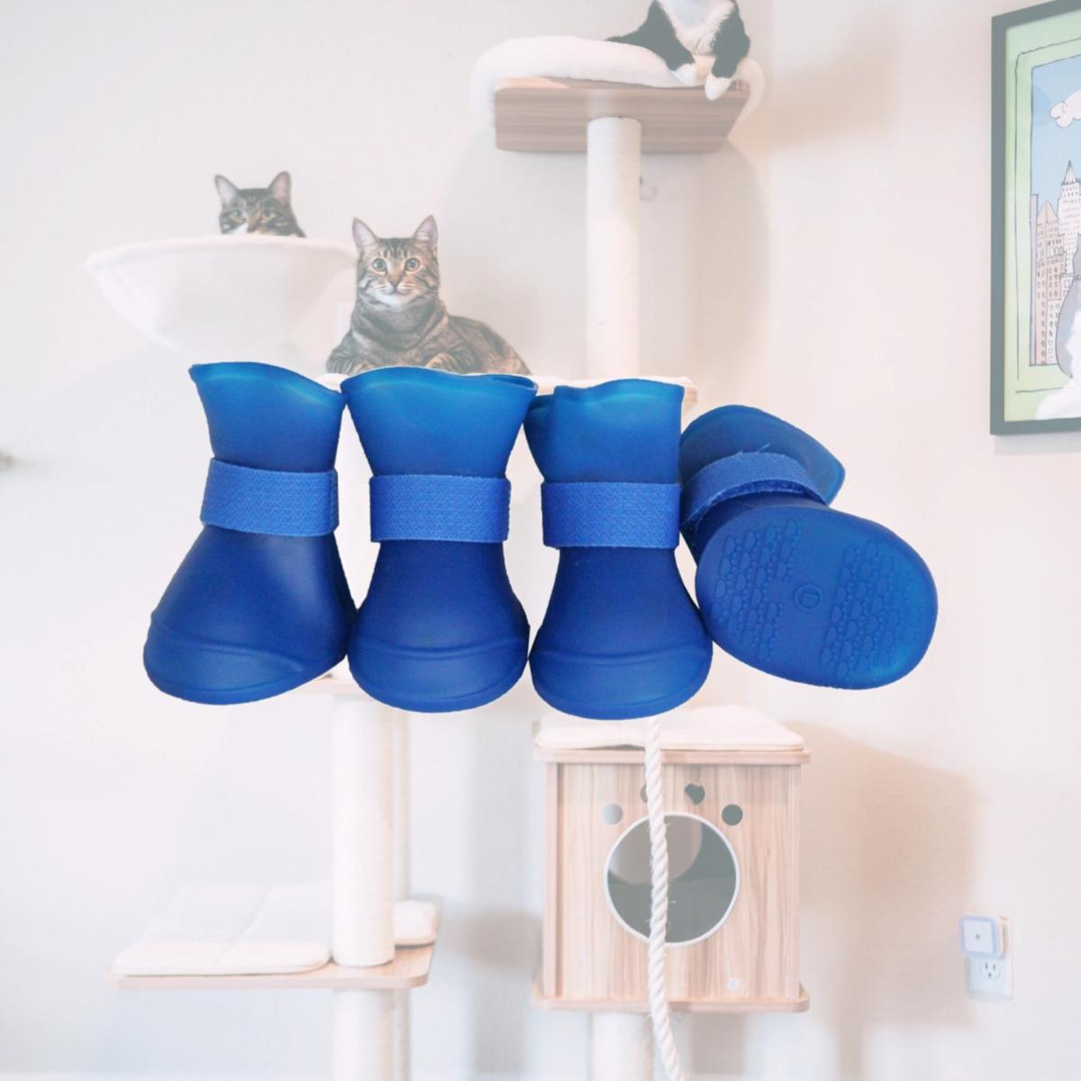 Picture of Pet Life F30BLMD Elastic Protective Multi-Usage All-Terrain Rubberized Dog Shoes- Blue - Medium