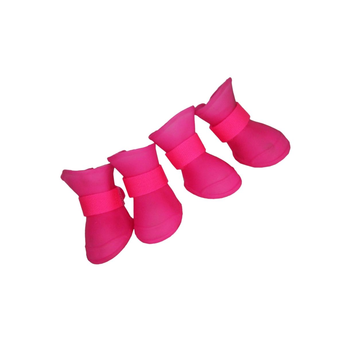 Picture of Pet Life F30PKLG Elastic Protective Multi-Usage All-Terrain Rubberized Dog Shoes- Pink - Large