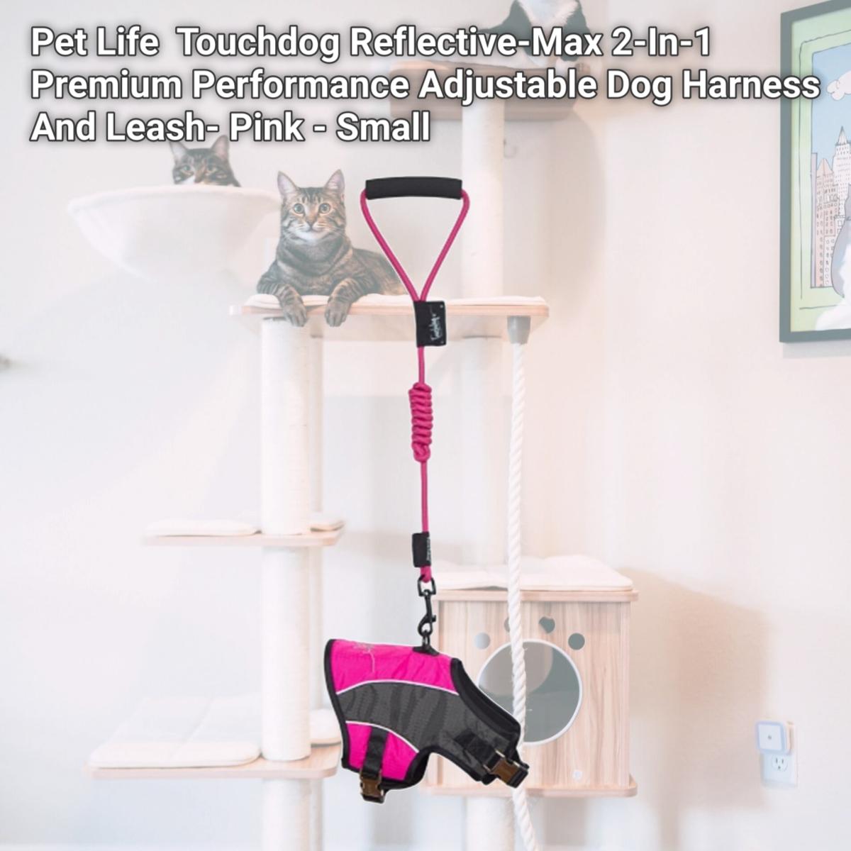 Picture of Pet Life HA21PKSM Touchdog Reflective-Max 2-In-1 Premium Performance Adjustable Dog Harness And Leash- Pink - Small