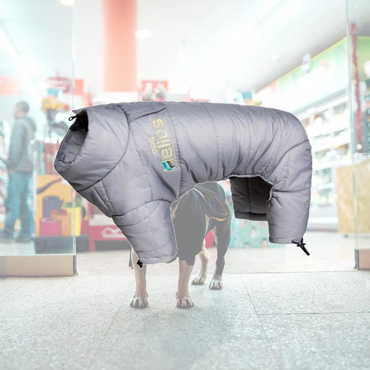 Picture of Pet Life JKHL6GYSM Helios Thunder-crackle Full-Body Waded-Plush Adjustable and 3M Reflective Dog Jacket- Gray - Small