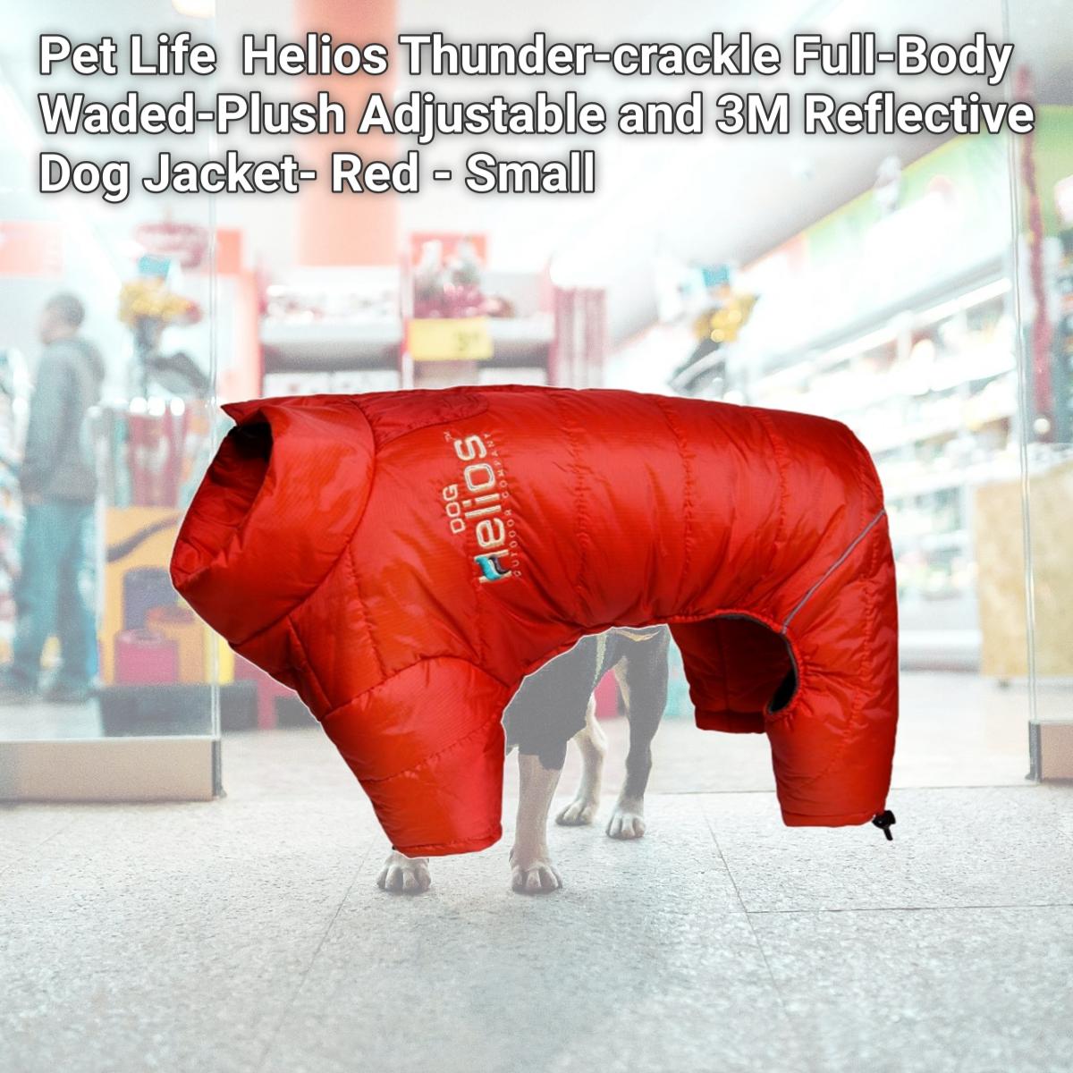 Picture of Pet Life JKHL6RDSM Helios Thunder-crackle Full-Body Waded-Plush Adjustable and 3M Reflective Dog Jacket- Red - Small