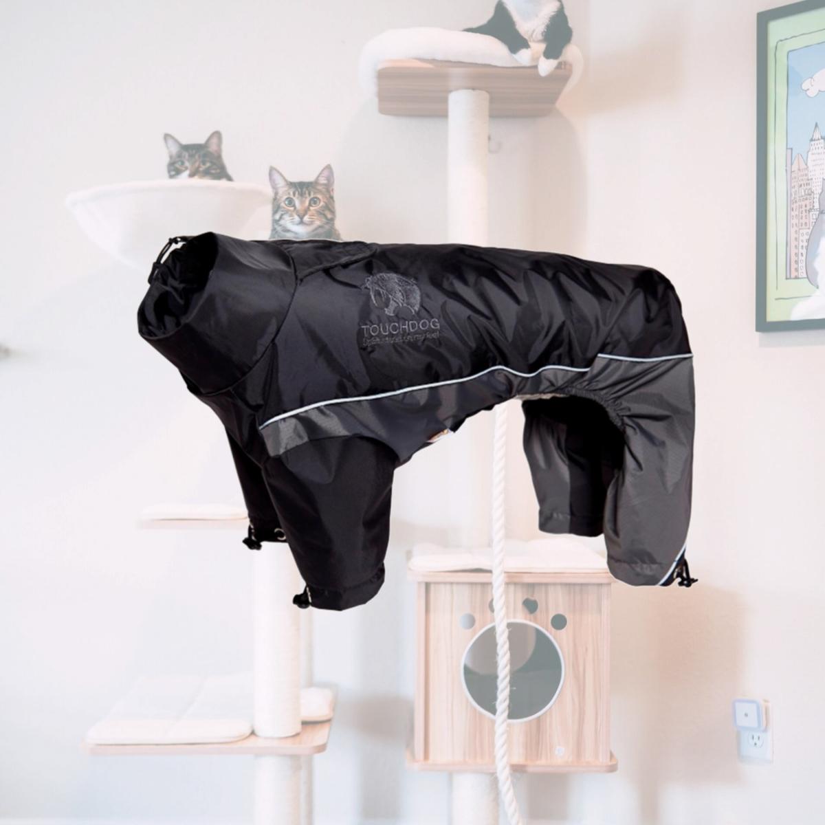 Picture of Pet Life JKTD3BKXL Touchdog Quantum-Ice Full-Bodied Adjustable and 3M Reflective Dog Jacket with Blackshark Technology- Black - Extra Large