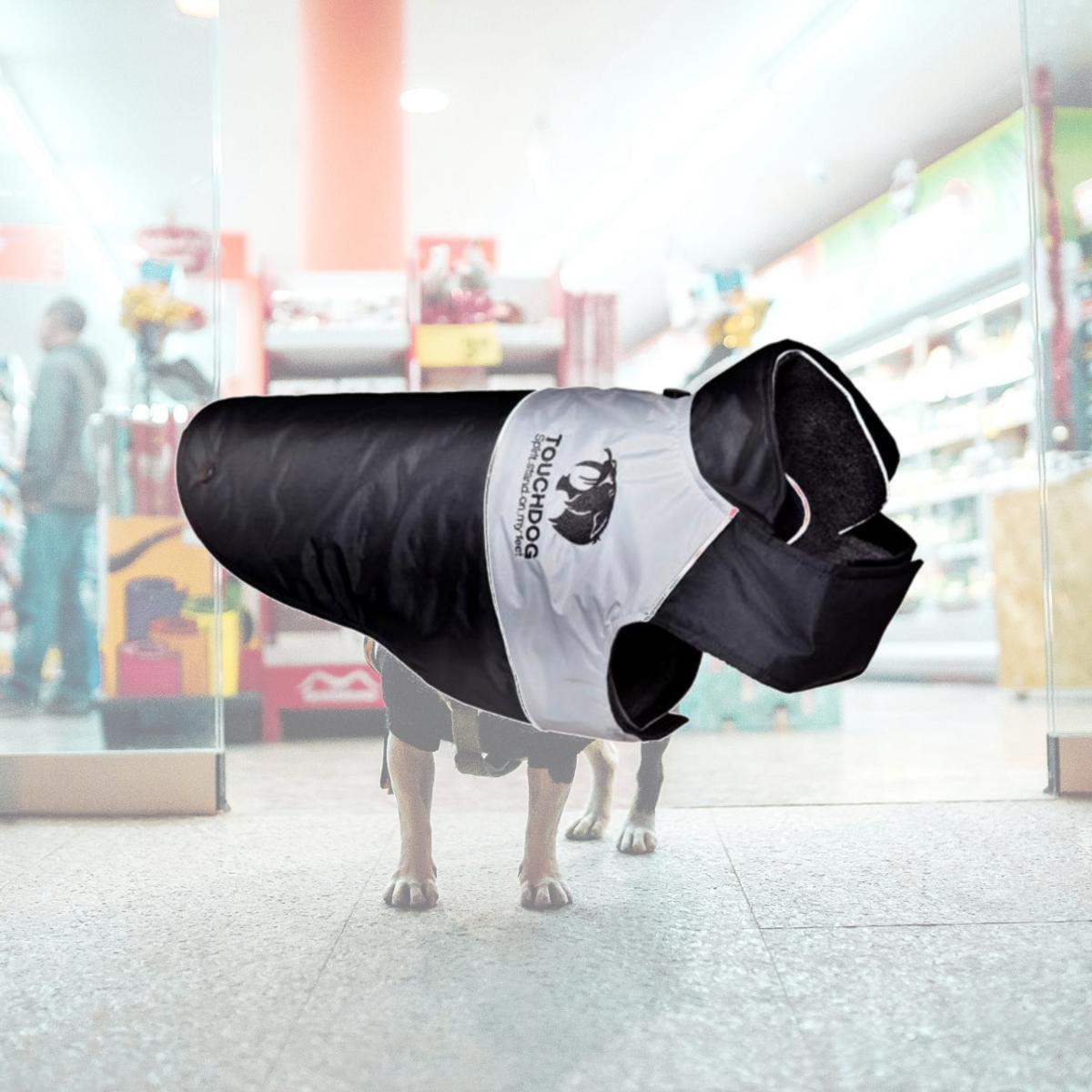Picture of Pet Life JKTD4BKSM Touchdog Lightening-Shield Waterproof 2-in-1 Convertible Dog Jacket with Blackshark technology- Black - Small