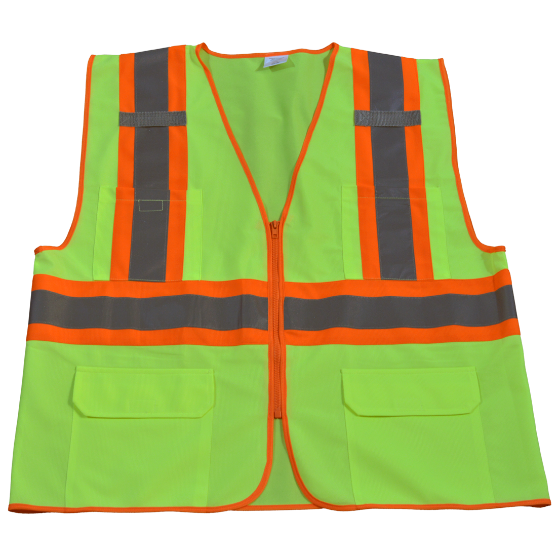 LV2-CB1-L-XL Safety Vest Ansi Class Ii Lime Solid Contrast Binding, Large & Extra Large