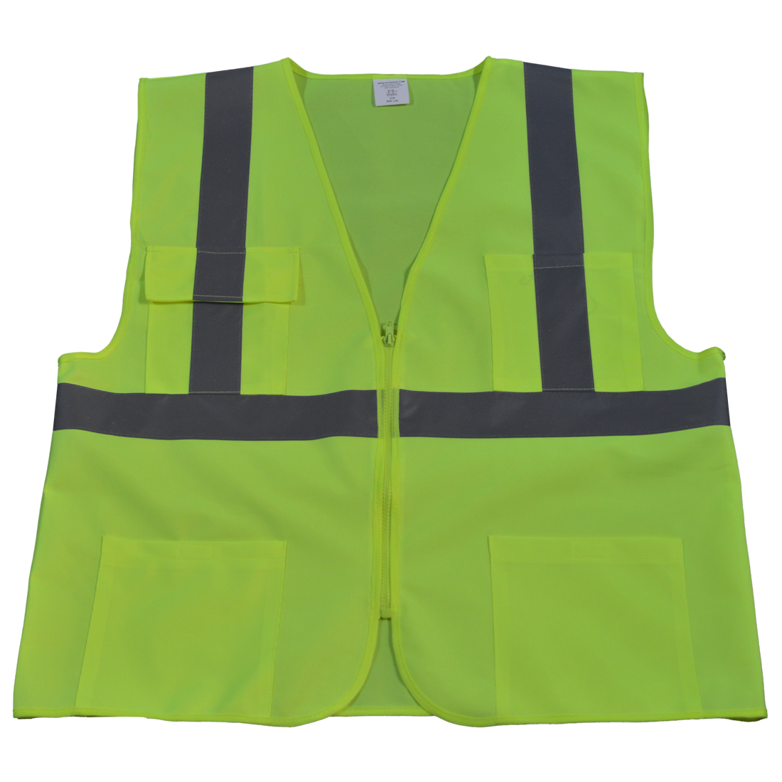 LV24-S-M Safety Vest Ansi Class Ii Lime All Solid 4 Pocket, Small & Medium