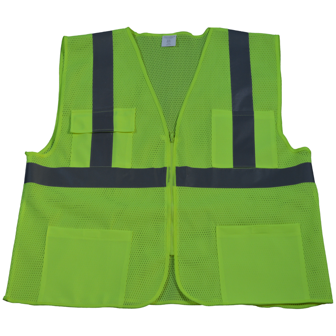 LVM24-L-XL Safety Vest Ansi Class 2 All Mesh 4-Pocket, Lime - Large & Extra Large