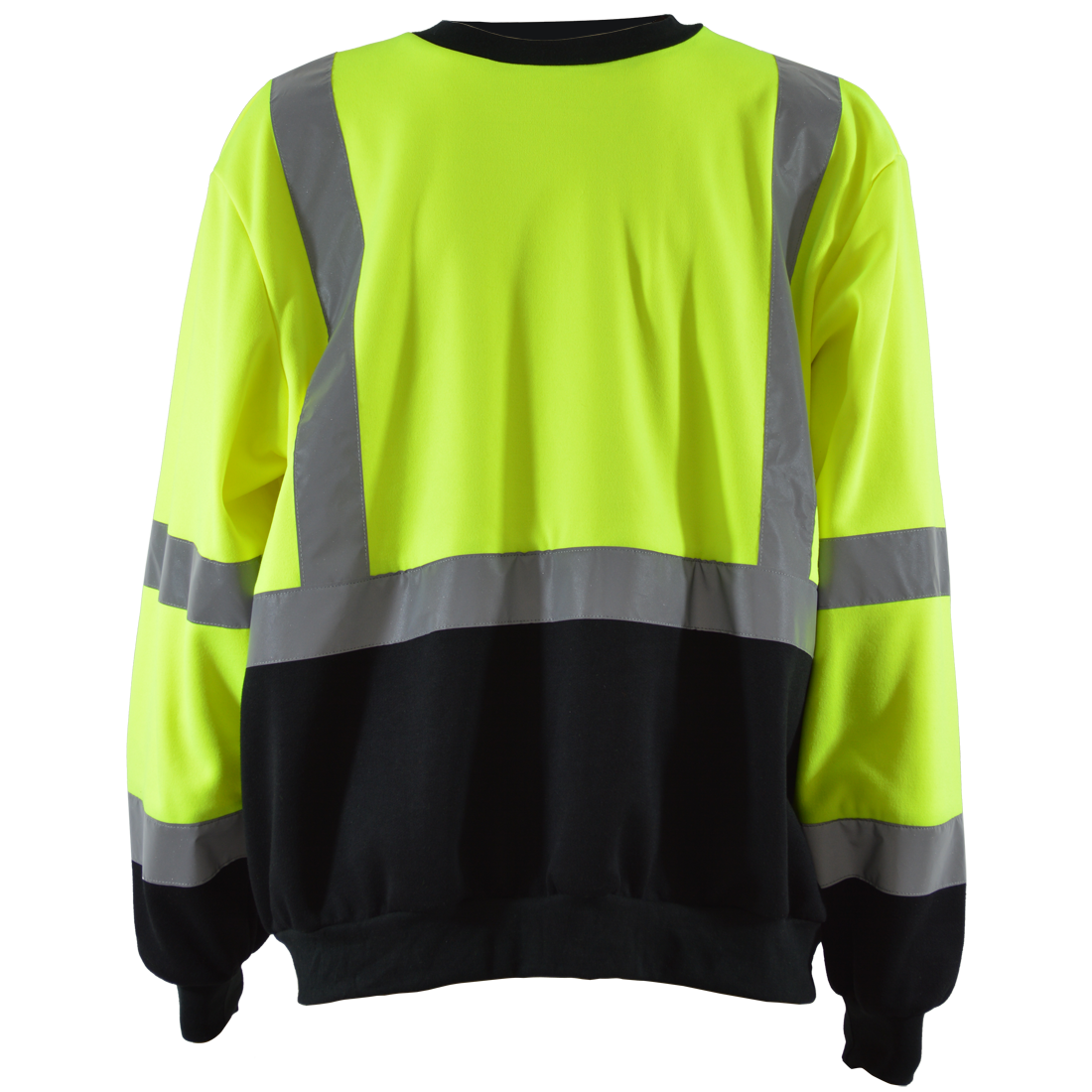 LBCSW-C3-XL Sweatshirt Crew Neck Two Tone Ansi Class 3, Lime & Black - Extra Large