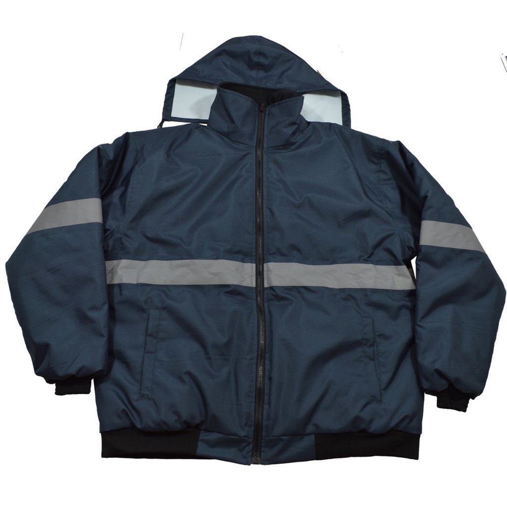 Enhanced Visibility Navy Blue Quilted Bomber Jacket, 3X