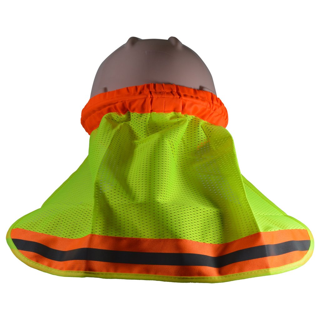 High Visibility Neck Sun Shield for Hard Hats, Lime
