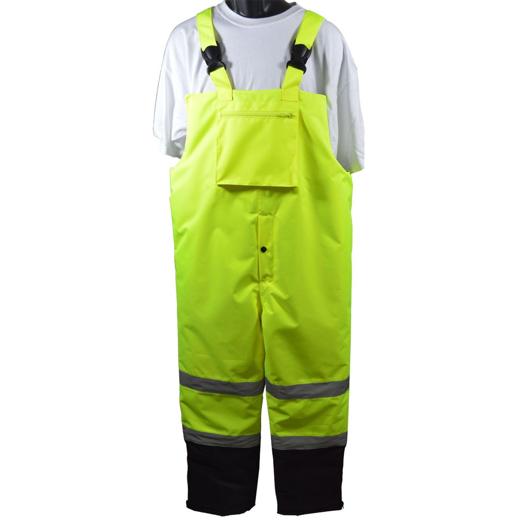 ANSI-ISEA 107-2015 Class E Waterproof Quilted Thermal Bib Rain Pants, 4X
