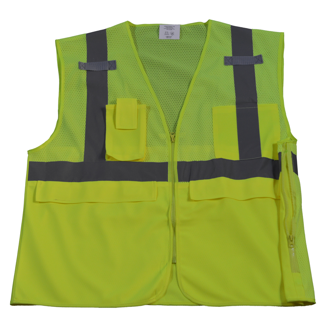 LVM2-SUV-L-XL Safety Vest Ansi Class 2 Multi-Pocket Surveyors, Lime Mesh - Large & Extra Large