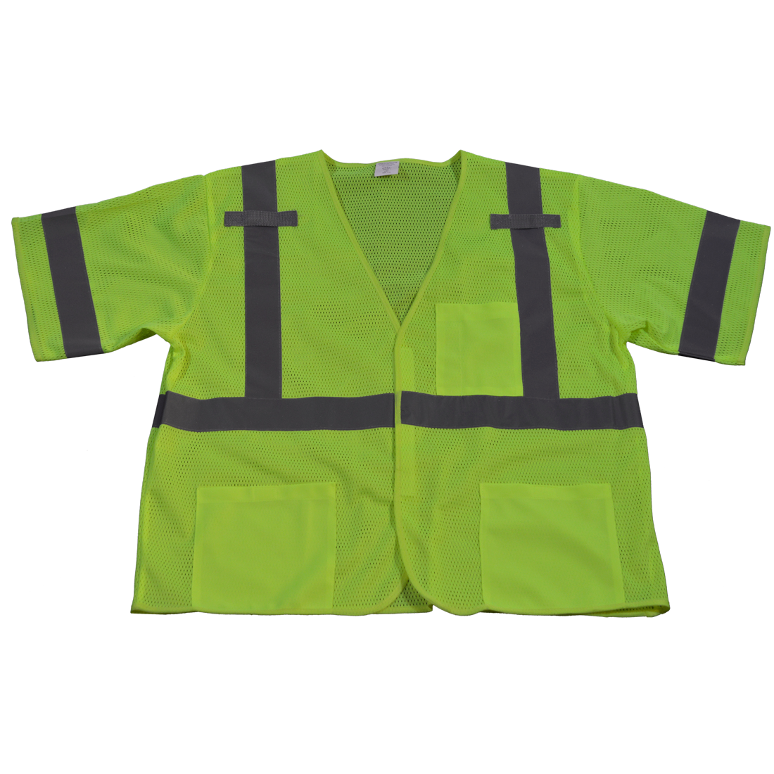 LVM3-L-XL Safety Vest Ansi-Isea Class 3 Mesh Lime Cloth Hook & Eye Closure, Large & Extra Large