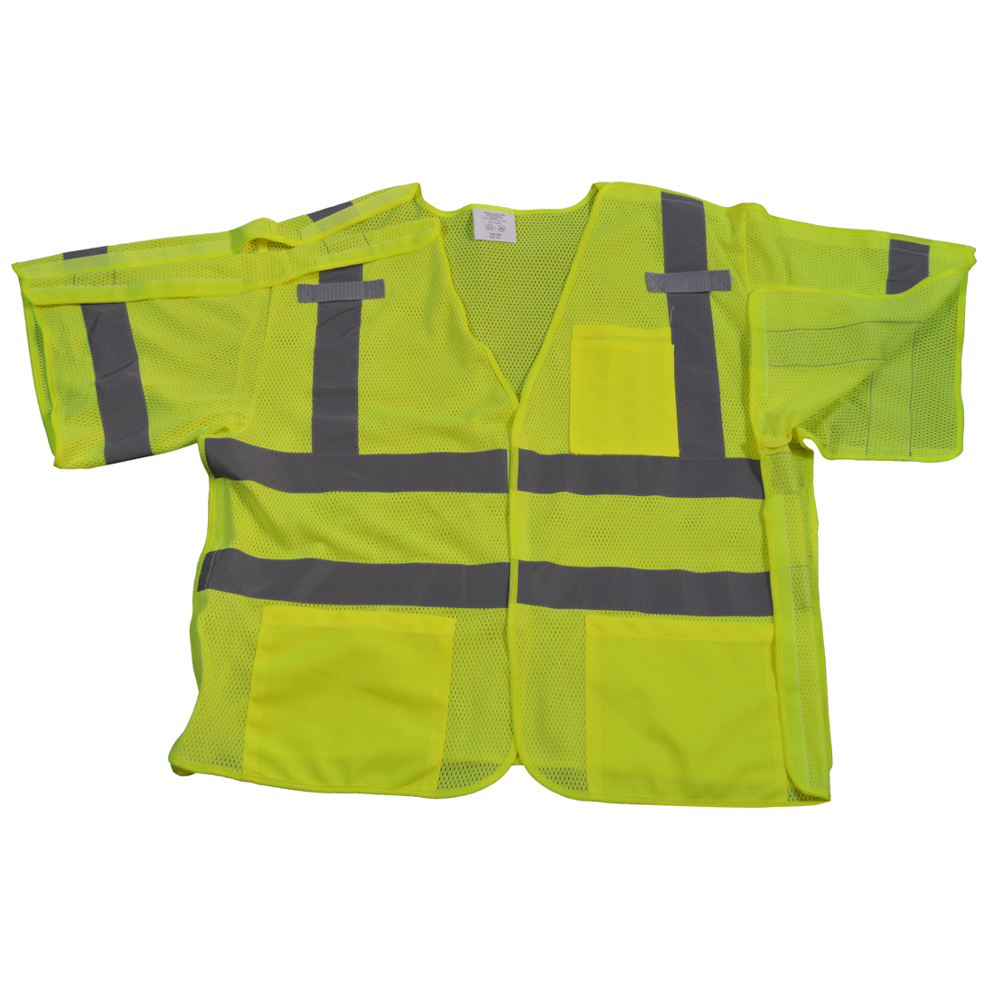 LVM3-5PB-L-XL Safety Vest Lime Mesh Ansi-Isea Class 3 207-2006, 5-Point Breakaway, Large & Extra Large
