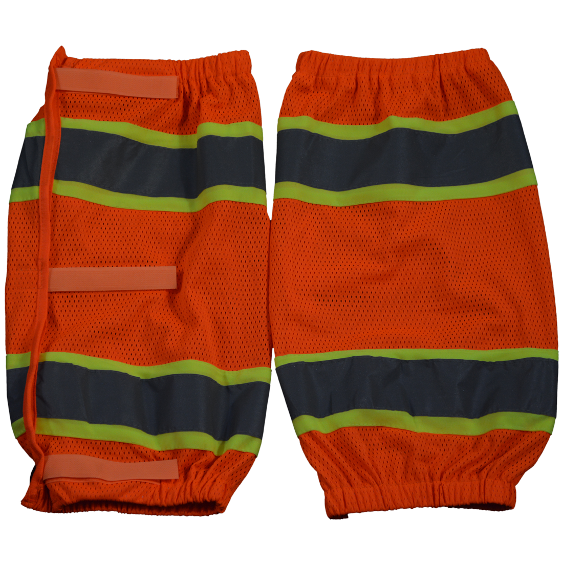 Picture of Petra Roc OMGL-CE 2 x 18 in. ANSI Class E Orange Mesh & Lime Contrast Reflective Leggings with Adjustable cloth hook and eye Closures&#44; One Size