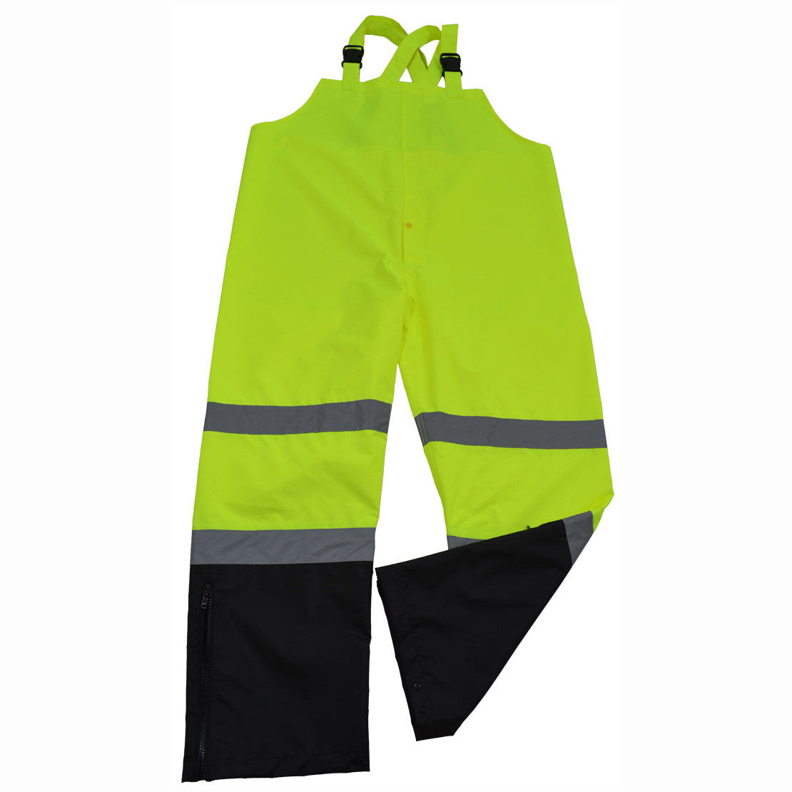 LBIP-CE-XS Ansi Isea 107-2020 Class E High-Vis Lime Waterproof Rain Bib Pants, Size Extra Small