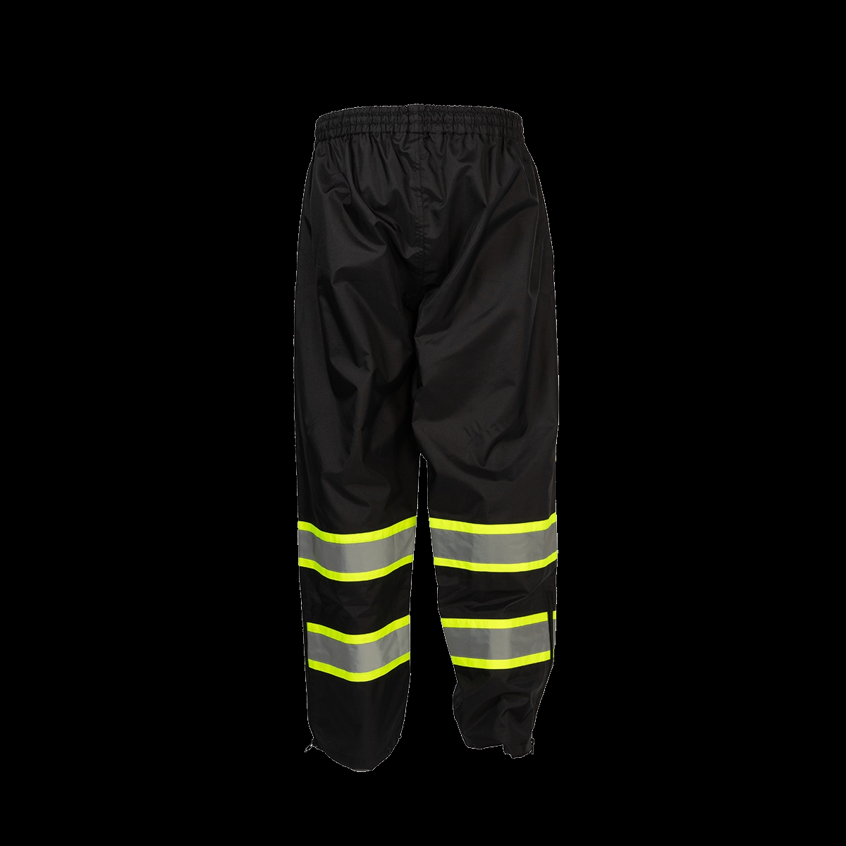 BKPP-LG-M Two Tone Waterproof Draw Strings Rain Pants, Lime Black - Medium