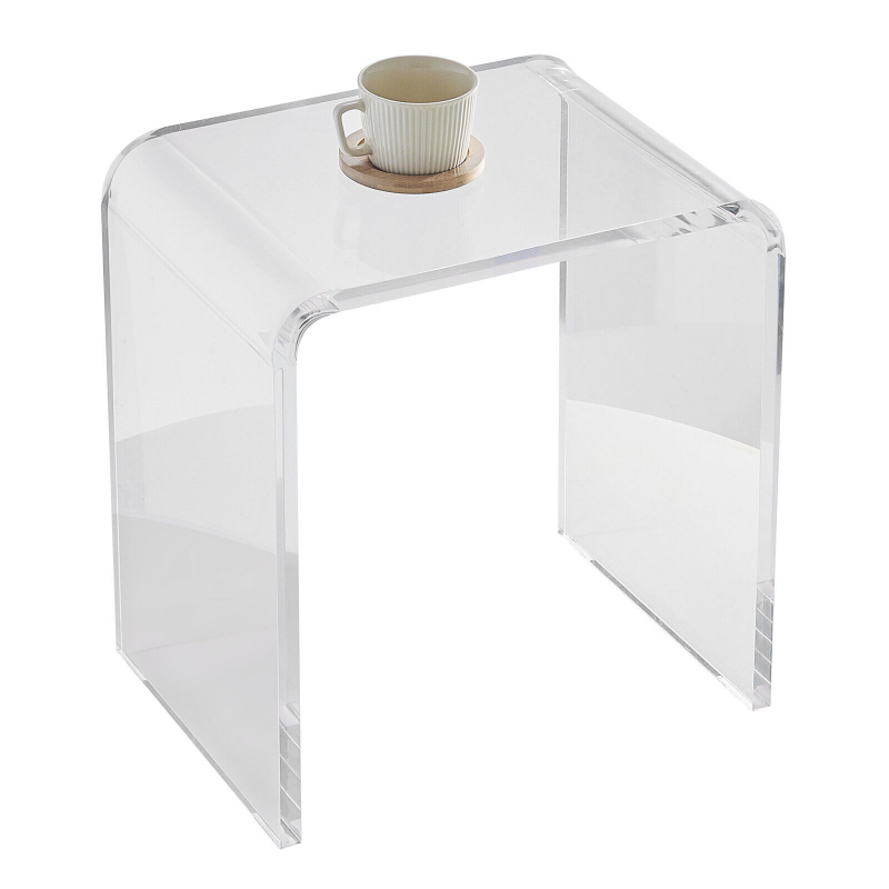Picture of Peters Place VAET Vevor Acrylic End Table&#44; C-Shaped Lucite Clear Side Table for Living Room & Study