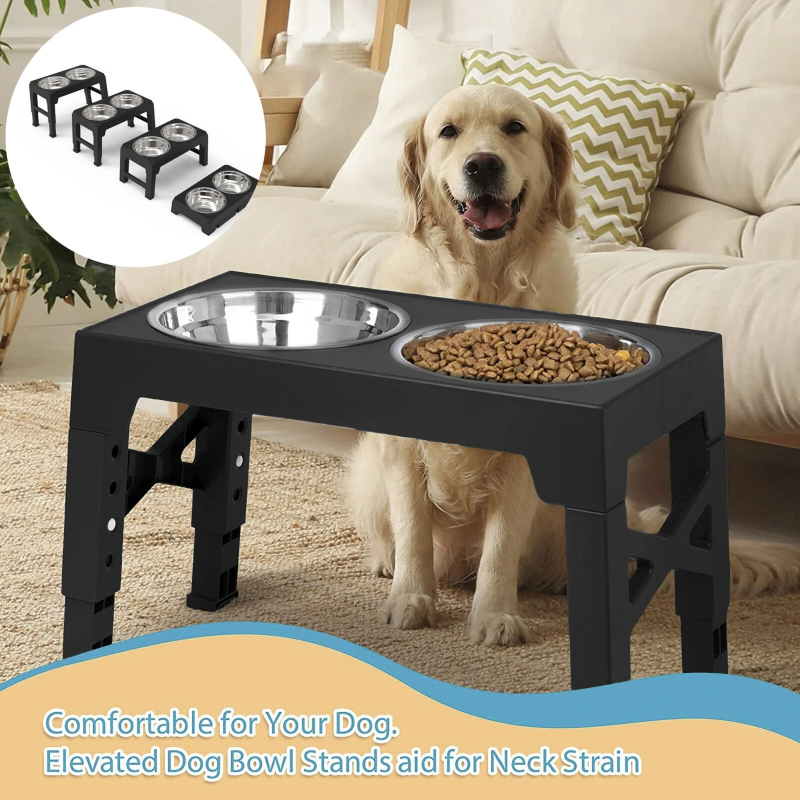 Picture of Peters Place APDF Adjustable Pet Dog Feeder Bowl - Elevated&#44; Raised Stainless Steel Food & Water Stand