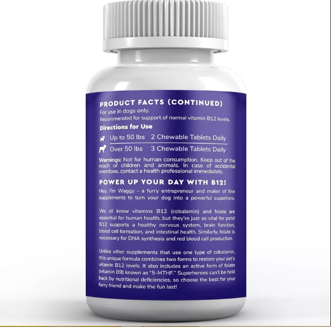 Picture of Wonder Paws WP01017 B12 Supplement for Dogs  90 Beef Flavored Chewables