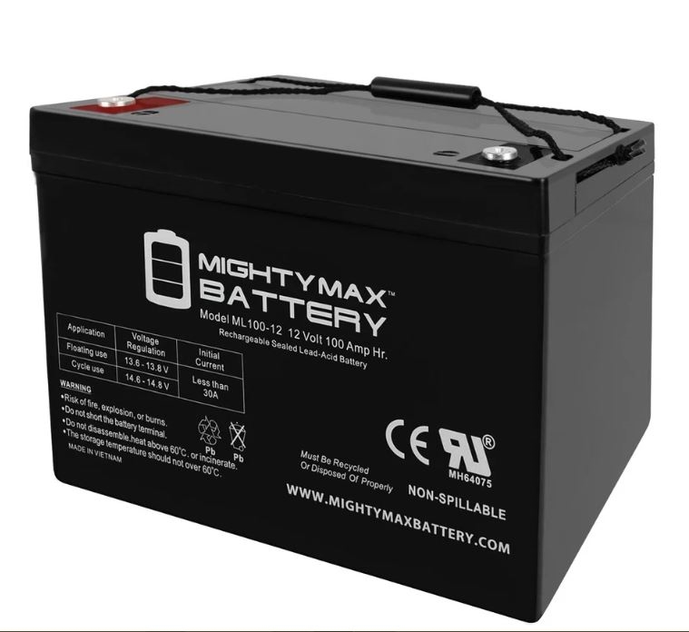 Picture of Mighty Max Battery MM89002 Mighty Max 12V 100Ah SLA AGM Battery for Goal ZeroYeti 1250 Solar Generator
