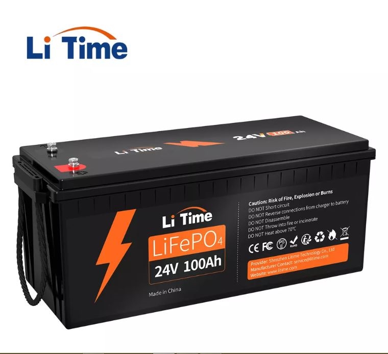 Picture of Litime LT67455 Litime 24V 100Ah LiFePO4 Lithium Battery BMS 2560Wh for Off-grid Solar Marine