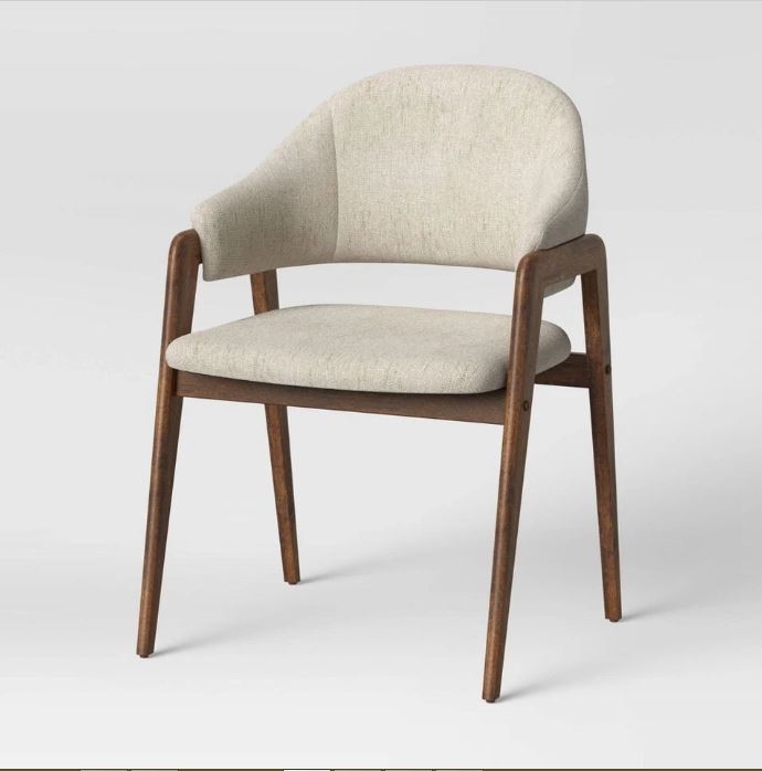 Picture of Threshold TH67224 Ingleside Open Back Upholstered Wood Frame Dining Chair Linen