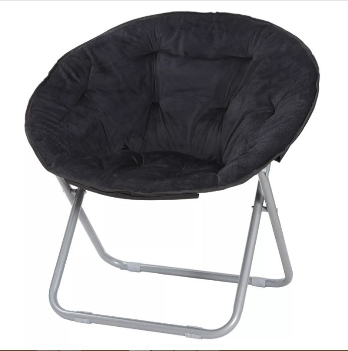 Picture of SEGAWE SE67772 Oversized Moon Saucer Chair Seat Stool Soft Folding Home Living Room Sofa Black