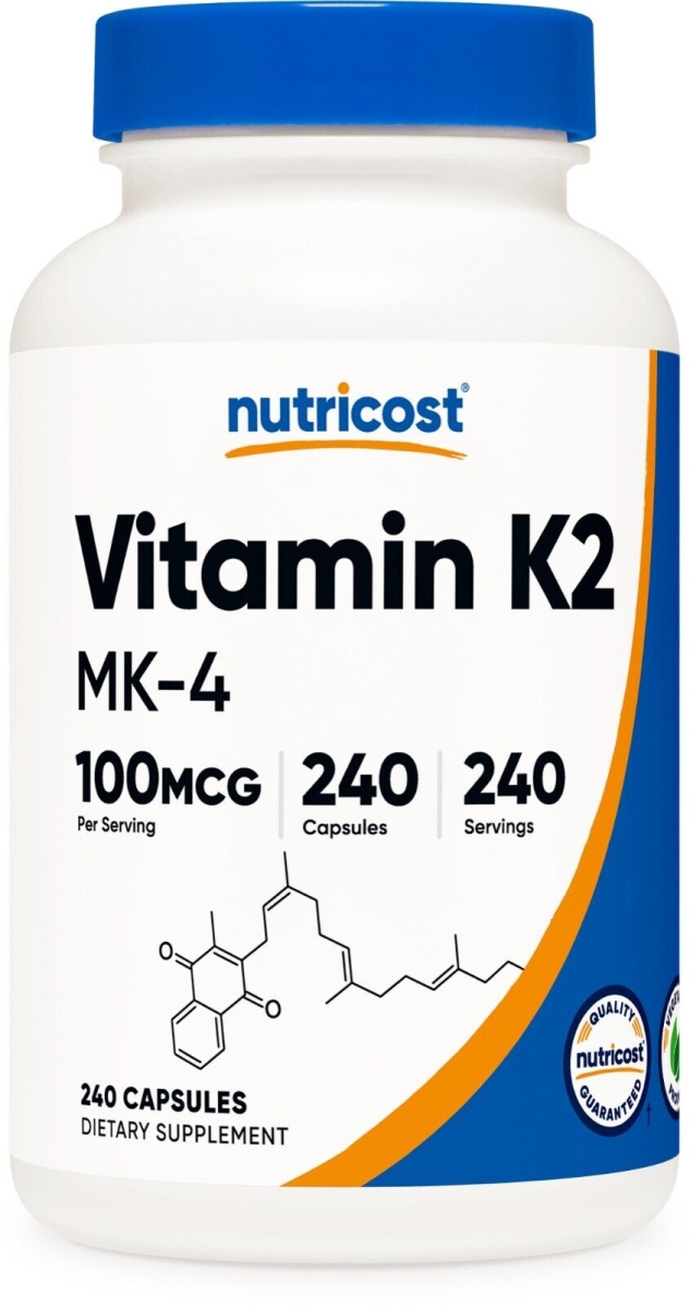 FK782341 Nutricost Vitamin K2 (MK4) 100mcg, 240 Capsules - Gluten Free and Non-GMO