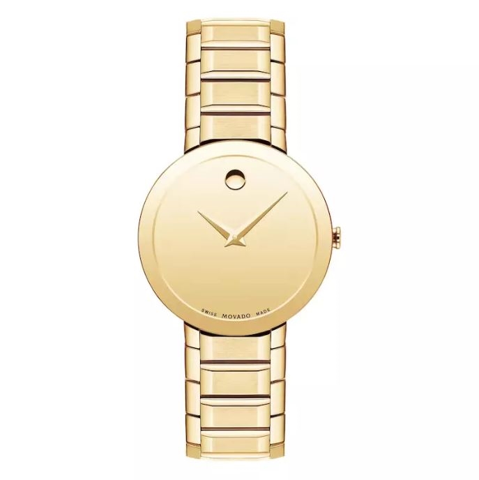 Picture of Movado MO85571 Movado Sapphire 28mm Mirror Dial Yellow Gold PVD Quartz Women&apos;s Watch 0607549