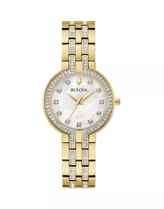 Picture of Bulova BU78114 Bulova Women&apos;s Crystal Accent Quartz Gold Stainless Steel Watch 30MM 98X138