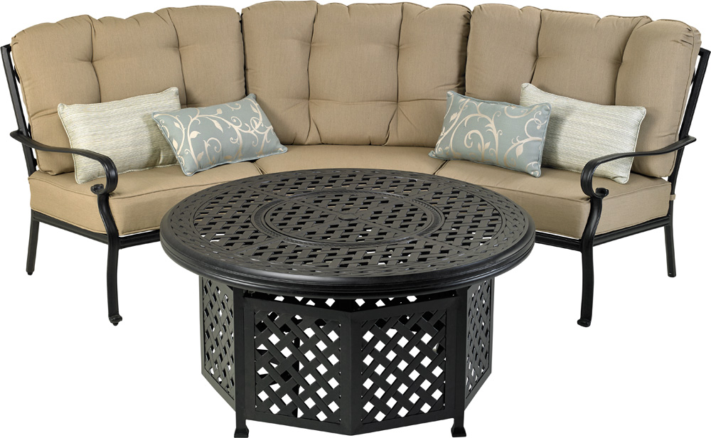 BTDSG5B 48 in. Bridgetown Fire Table Curved Seating Group