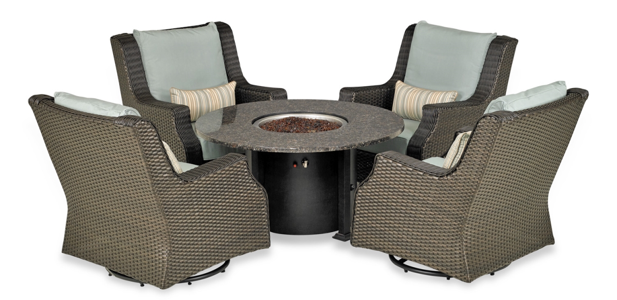 Rome Canvas Spa Platinum Fire Chat Set - 5 Piece -  KD Oficina, KD2480854