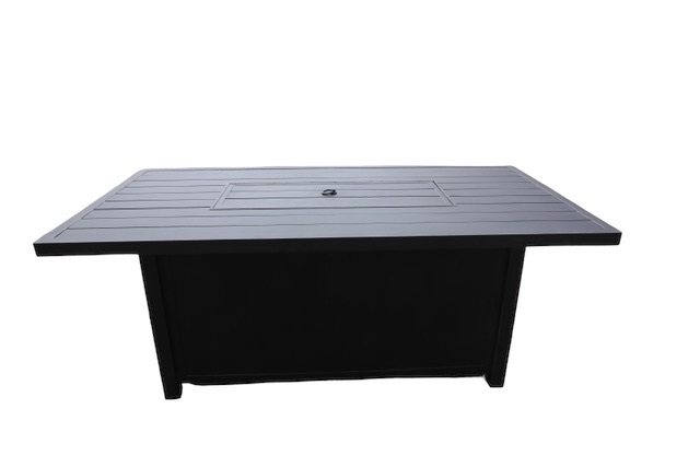 72 x 40 in. Regal Rectangle Aluminum Chat Table with Fire Pit