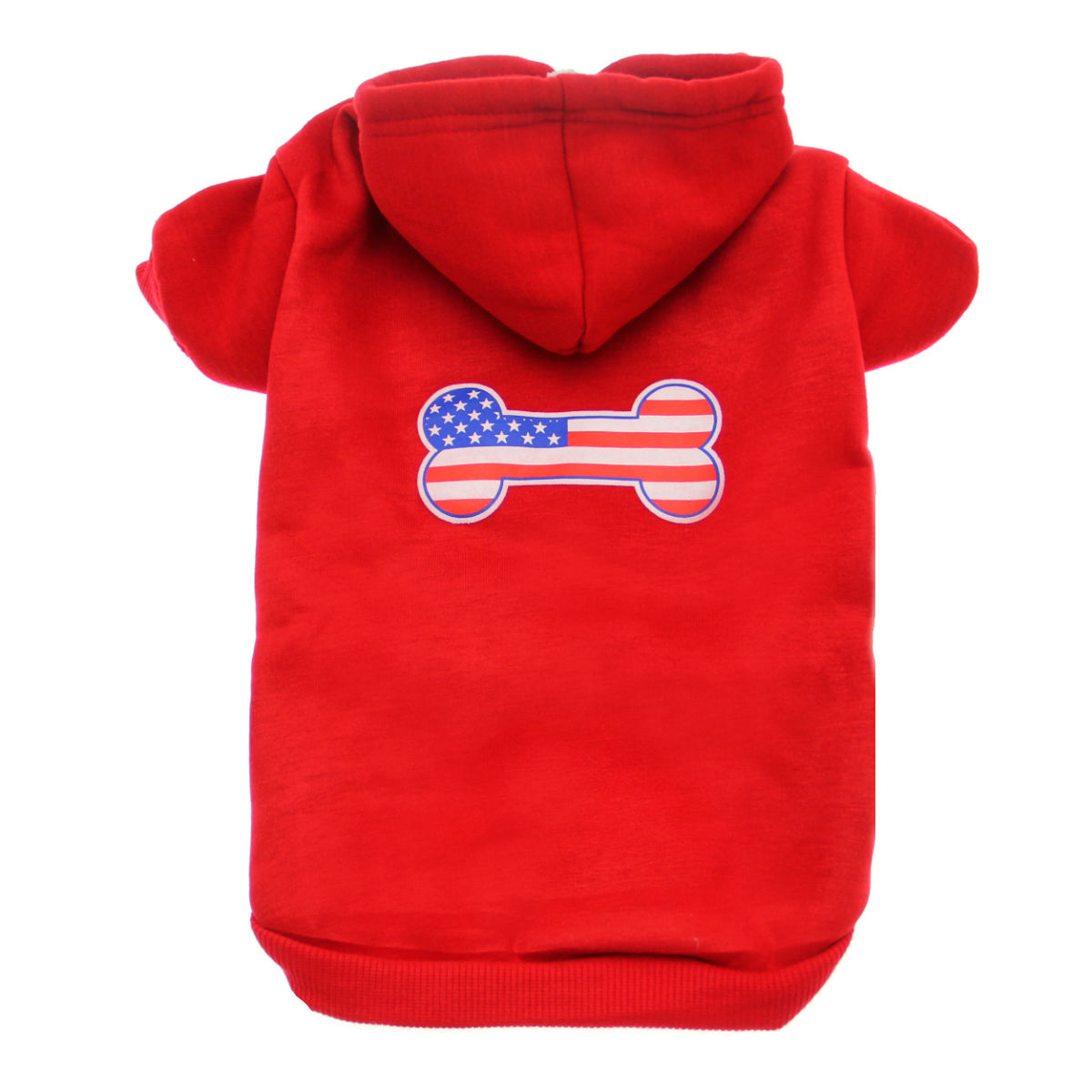 Picture of Mirage 62-08 SMRD Bone Shaped American Flag Dog Hoodie&#44; Red - Small