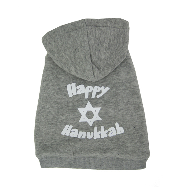 Picture of Mirage 62-25-05 LGGY Happy Hanukkah Dog Hoodie&#44; Gray - Large