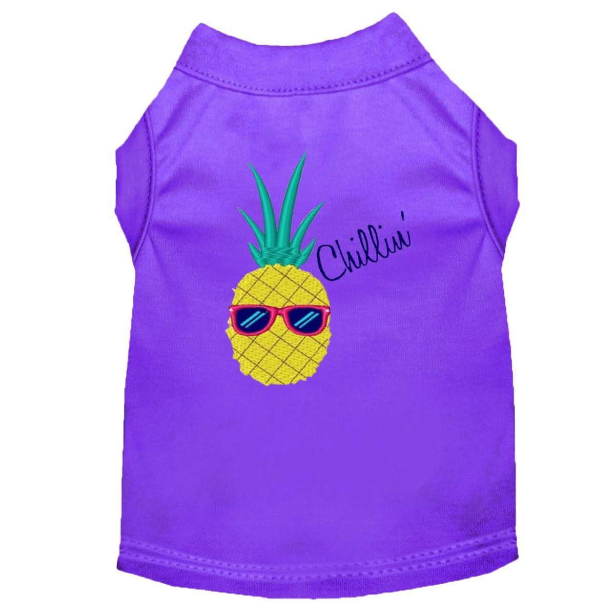 Picture of Mirage 650-09-PRSM Pineapple Chillin Embroidered Dog Shirt&#44; Purple - Small