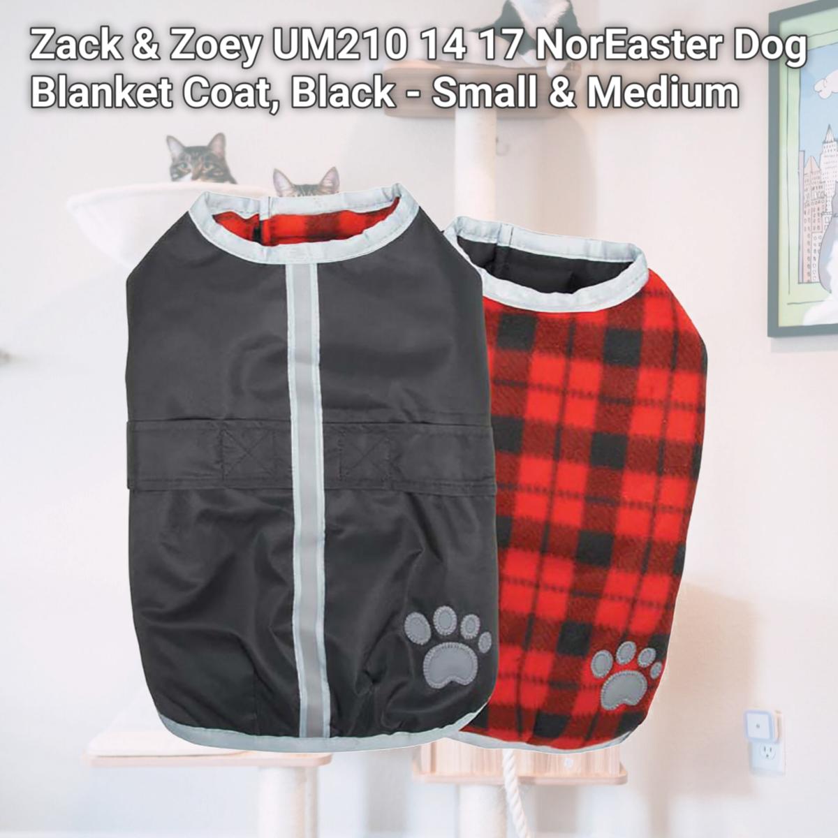 Picture of Zack & Zoey UM210 14 17 NorEaster Dog Blanket Coat&#44; Black - Small & Medium