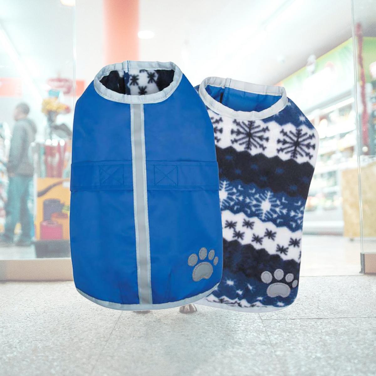 Picture of Zack & Zoey UM210 16 19 NorEaster Dog Blanket Coat&#44; Blue - Medium