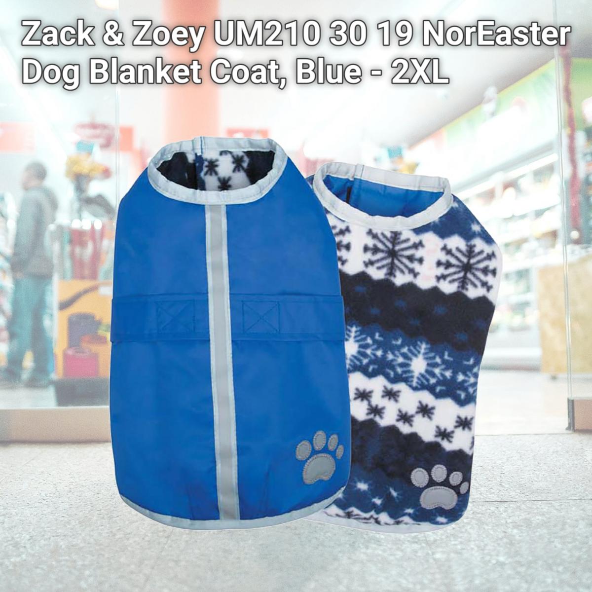 Picture of Zack & Zoey UM210 30 19 NorEaster Dog Blanket Coat&#44; Blue - 2XL