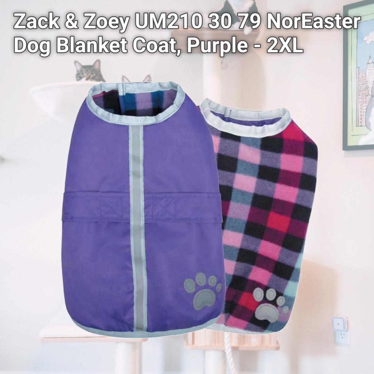 Picture of Zack & Zoey UM210 30 79 NorEaster Dog Blanket Coat&#44; Purple - 2XL